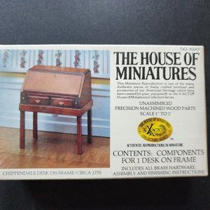 The House of Miniatures Doll Furniture Kit #40067 Chippendale Desk on Frame